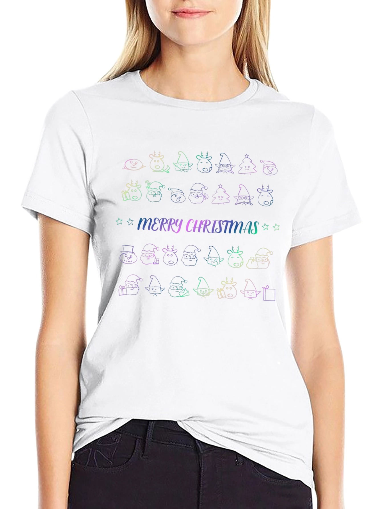 Merry Christmas Doodle T-Shirt - Holiday Cheer!