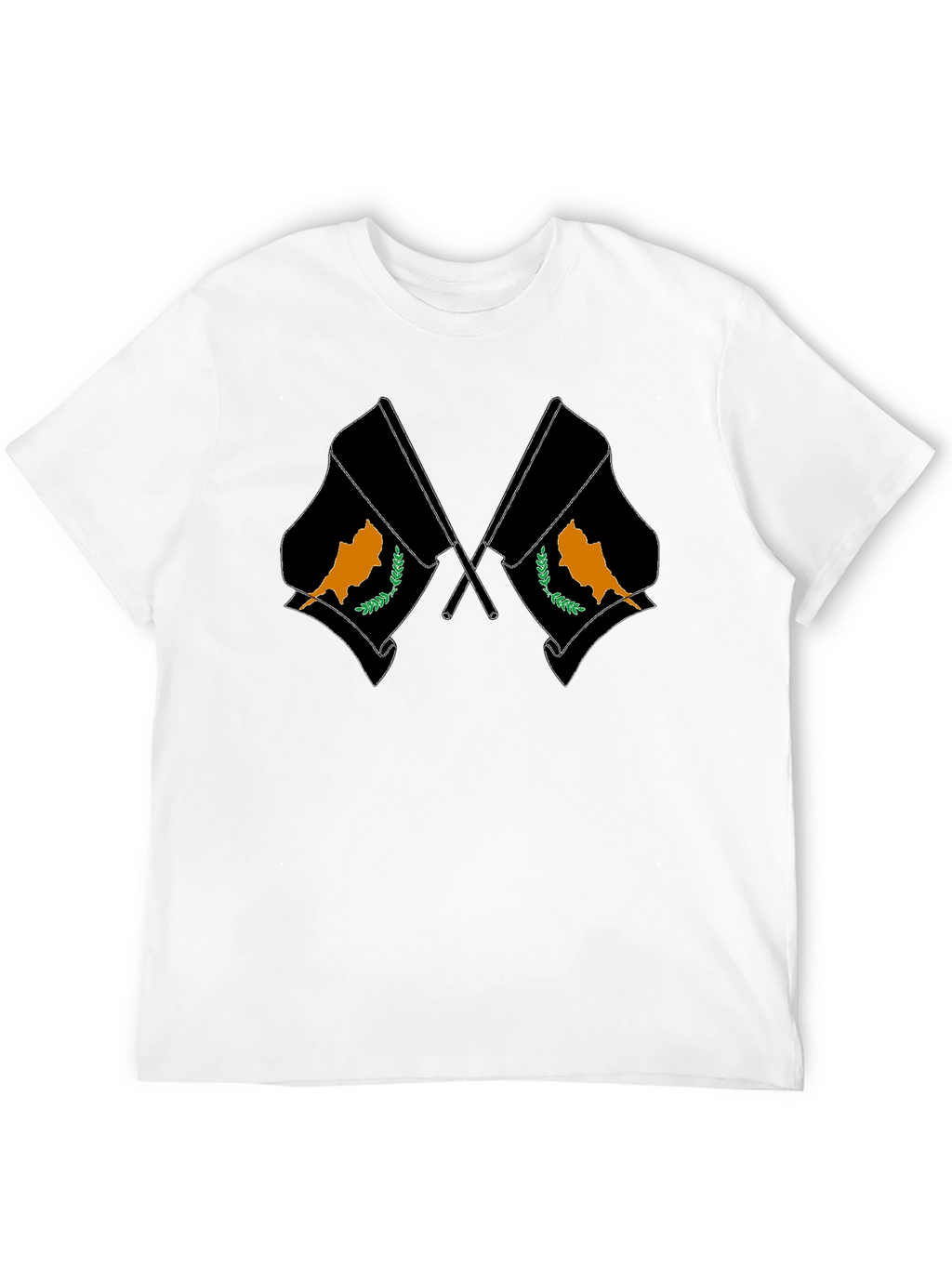 Cyprus Flag Graphic Print Black T-Shirt