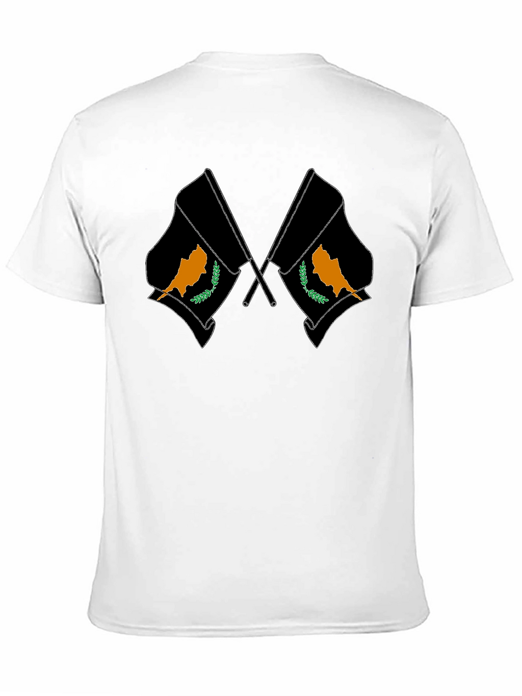 Cyprus Flag Graphic Print Black T-Shirt
