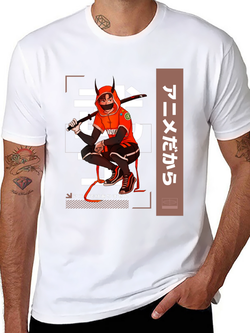 Anime-Inspired Black Graphic T-Shirt