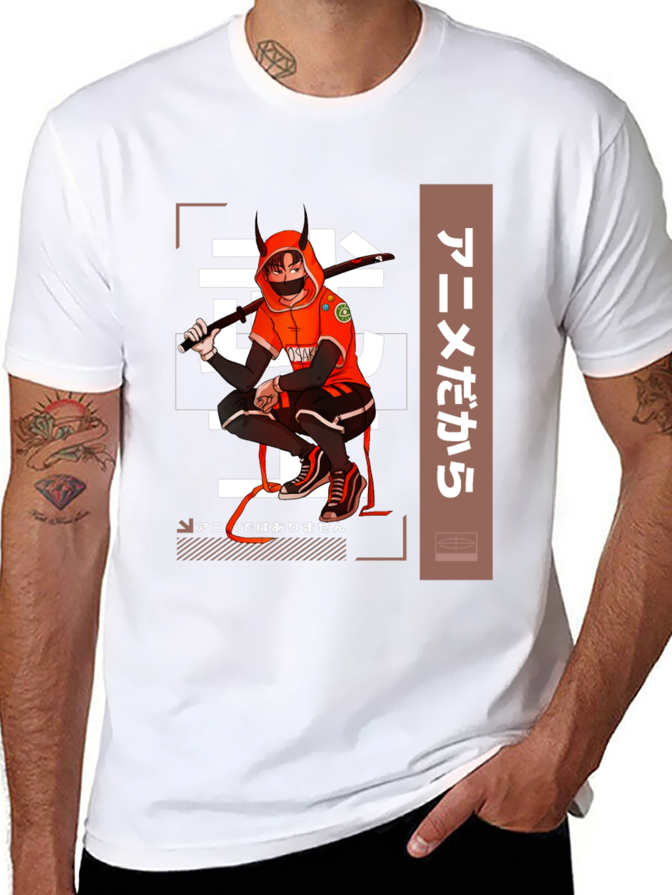 Anime-Inspired Black Graphic T-Shirt