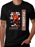 Anime-Inspired Black Graphic T-Shirt