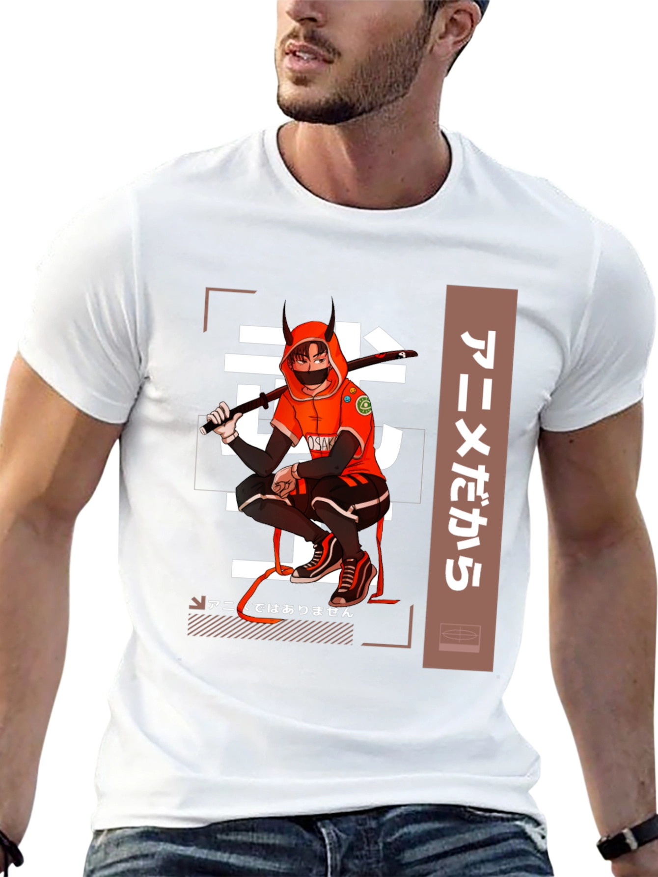 Anime-Inspired Black Graphic T-Shirt