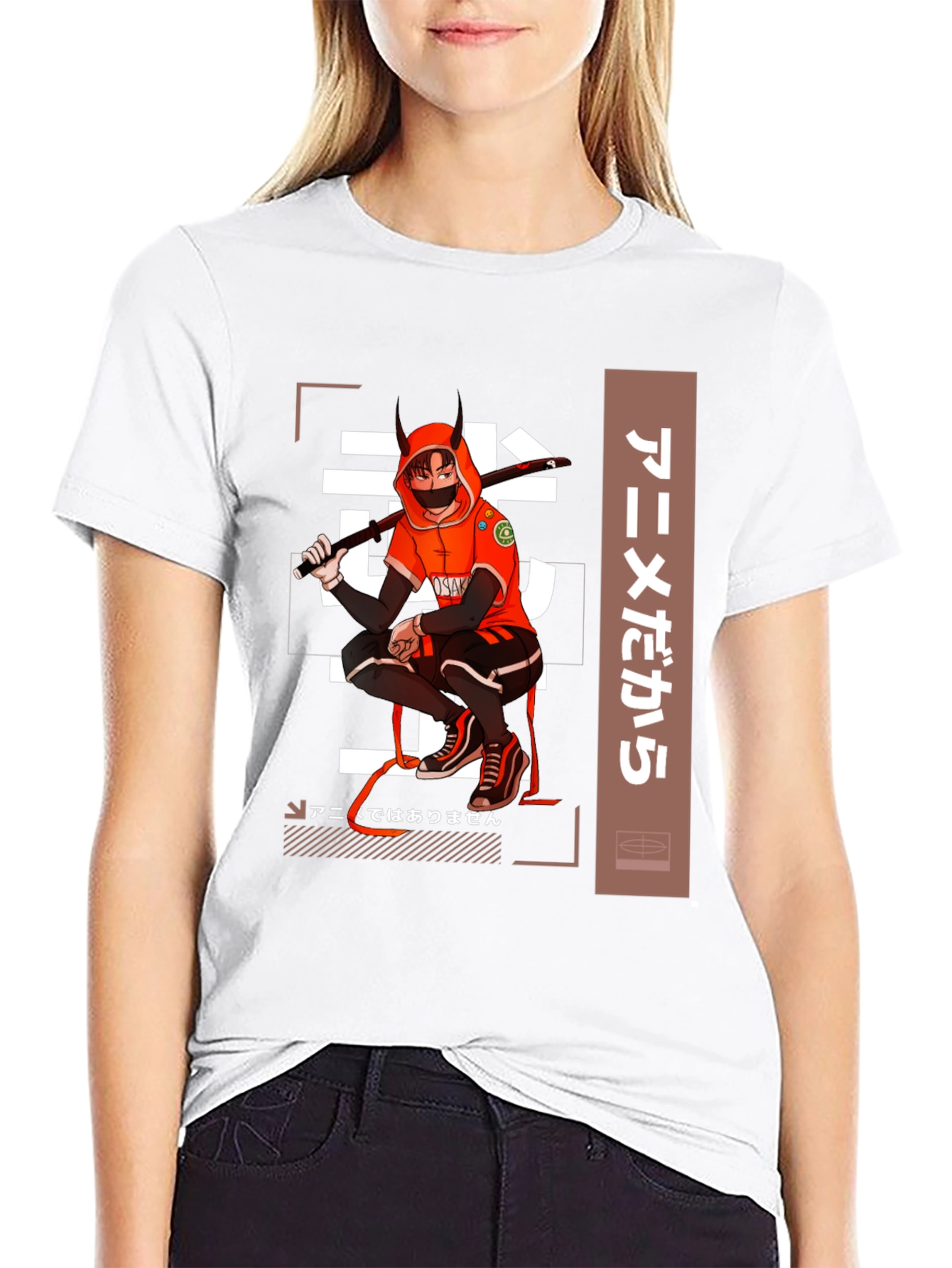 Anime-Inspired Black Graphic T-Shirt
