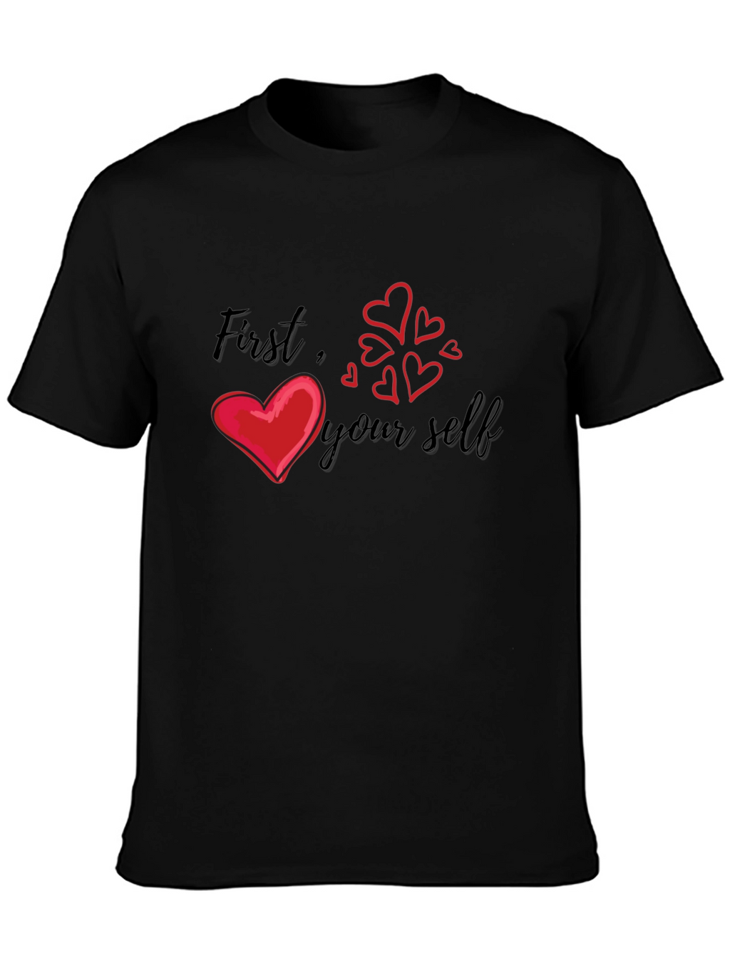 Love Yourself First Graphic Tee - Black