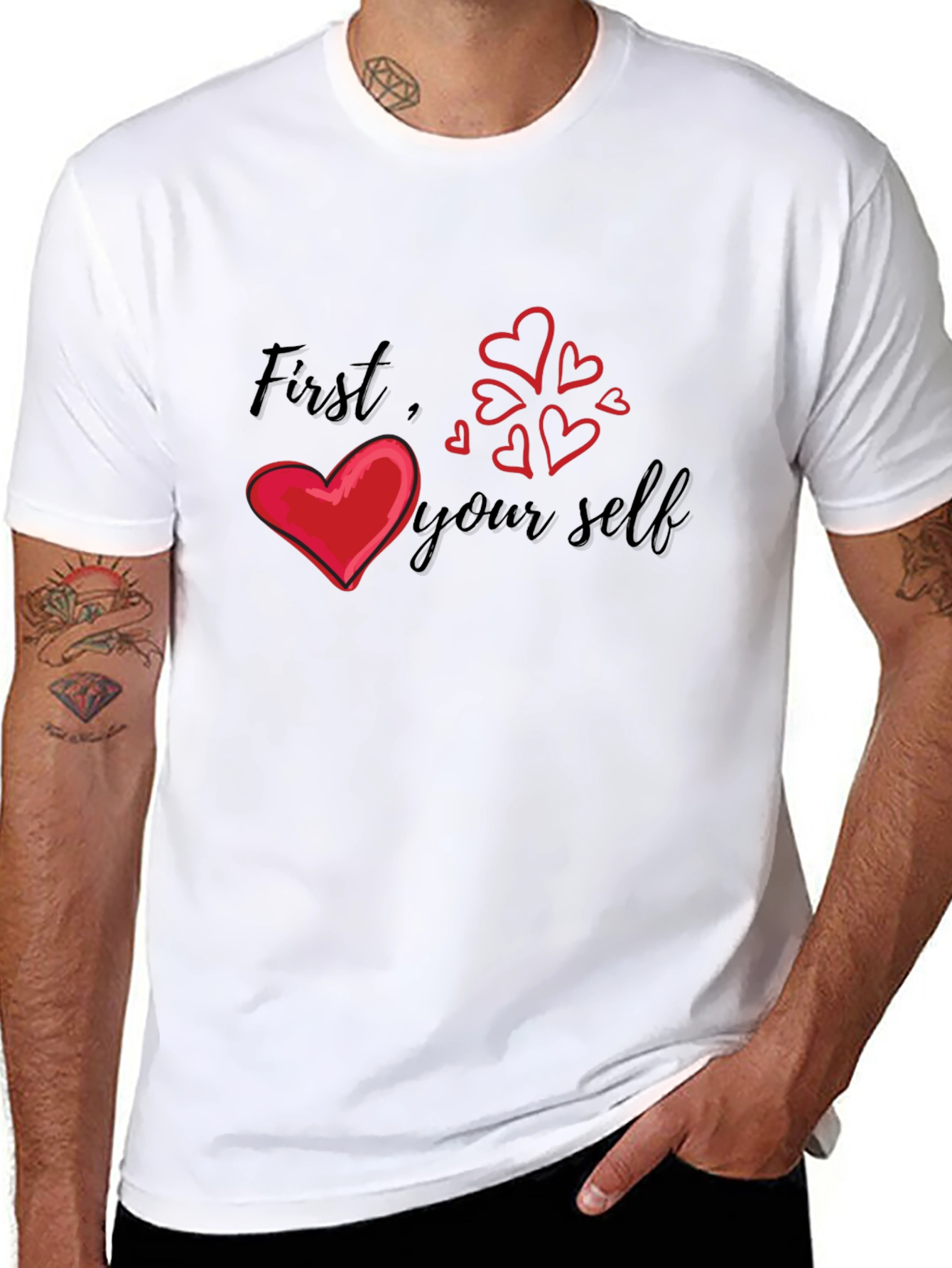 Love Yourself First Graphic Tee - Black