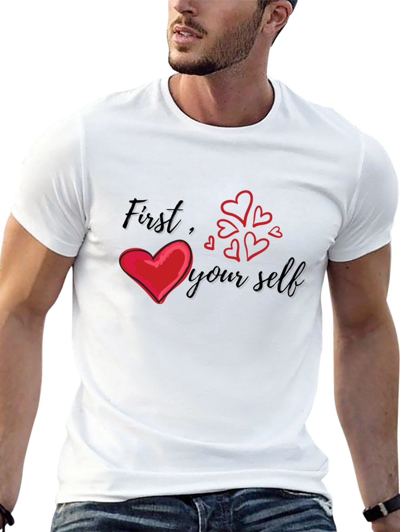 Love Yourself First Graphic Tee - Black