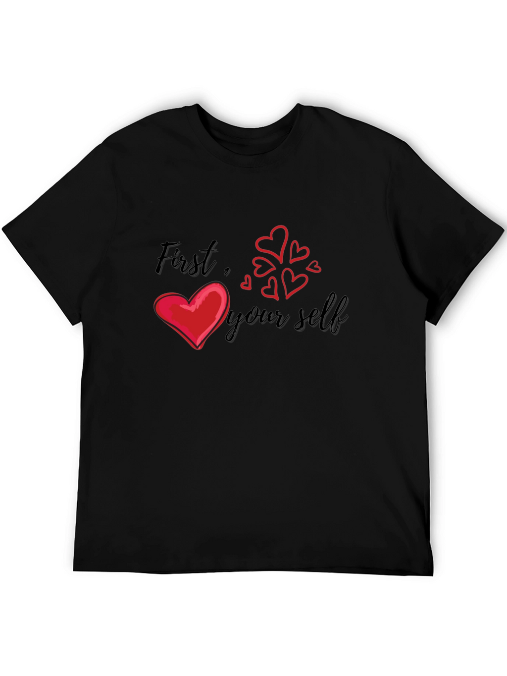 Love Yourself First Graphic Tee - Black