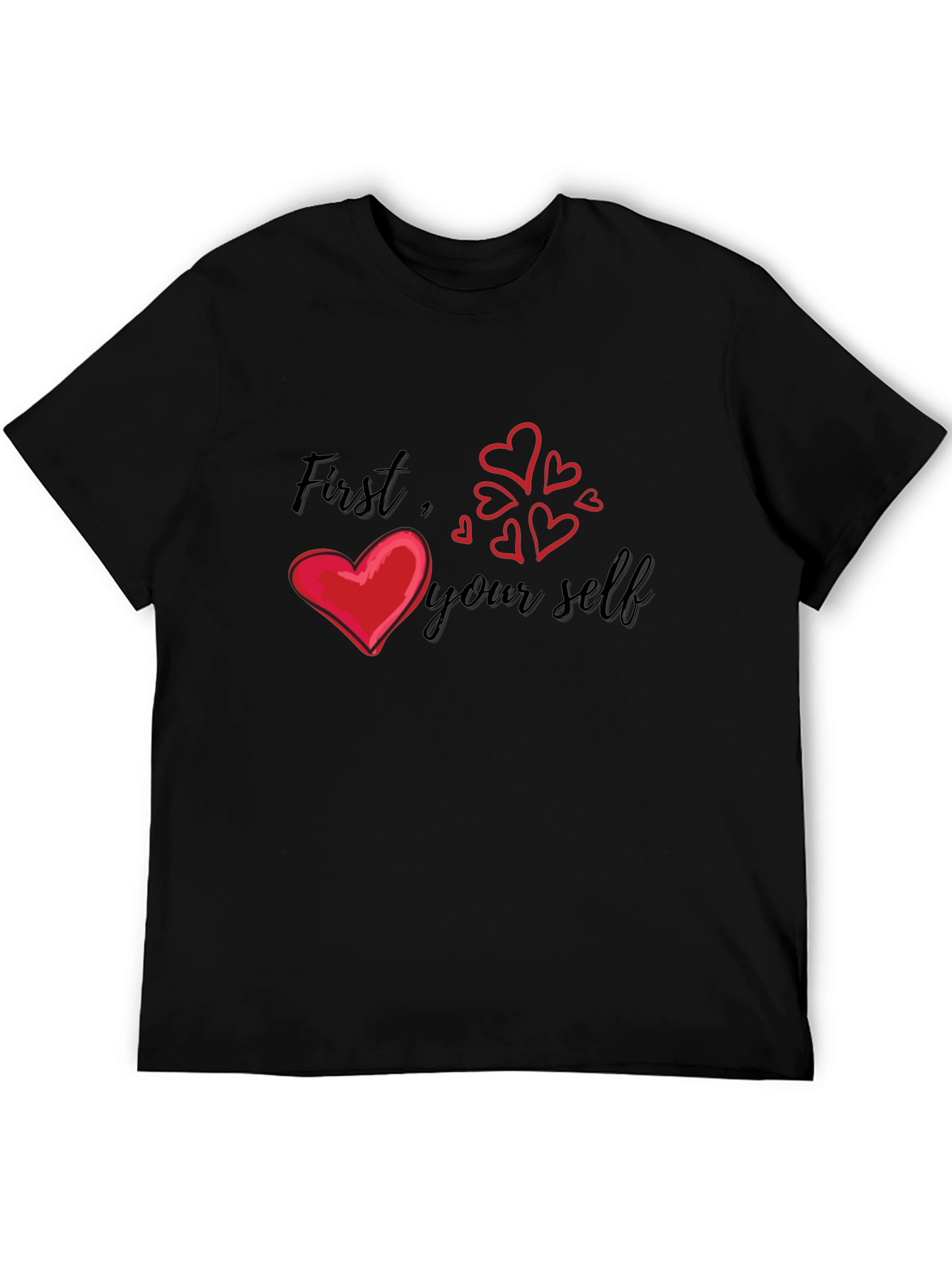 Love Yourself First Graphic Tee - Black