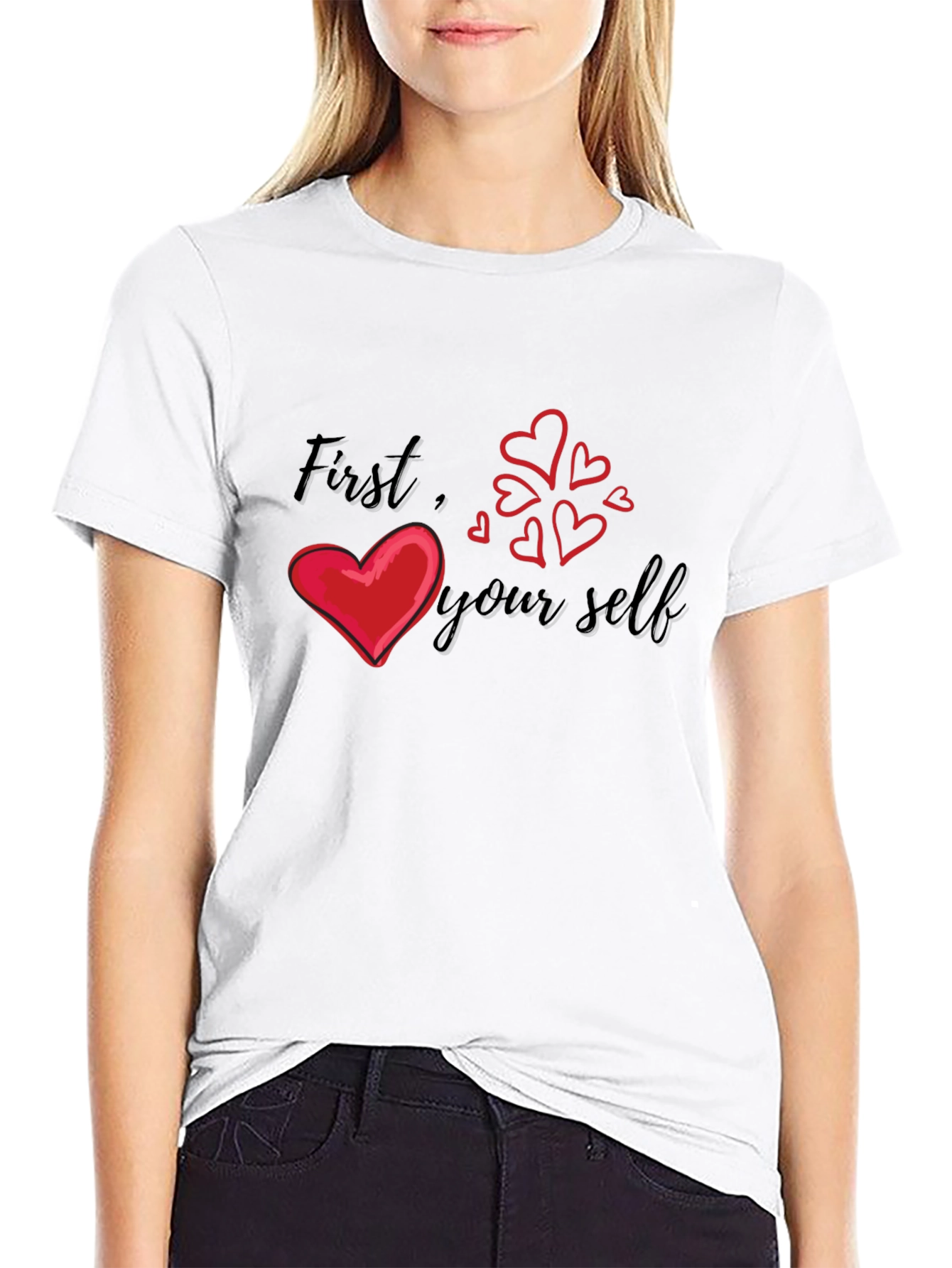 Love Yourself First Graphic Tee - Black