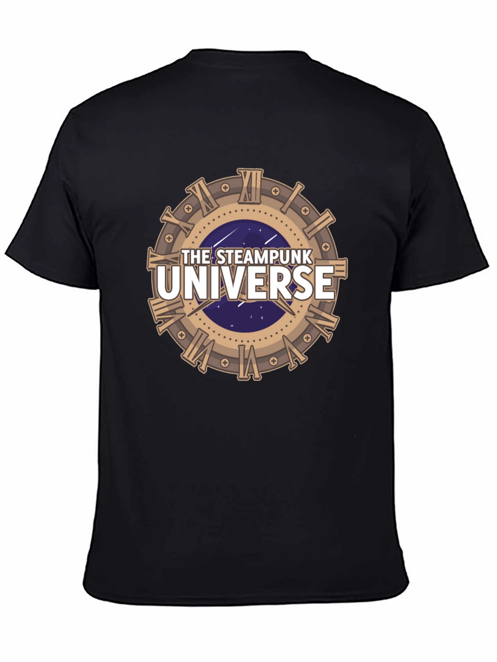 Steampunk Universe Graphic Tee - Black Cotton T-Shirt