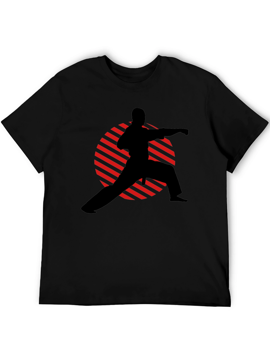 Karate Silhouette Graphic T-Shirt - Black