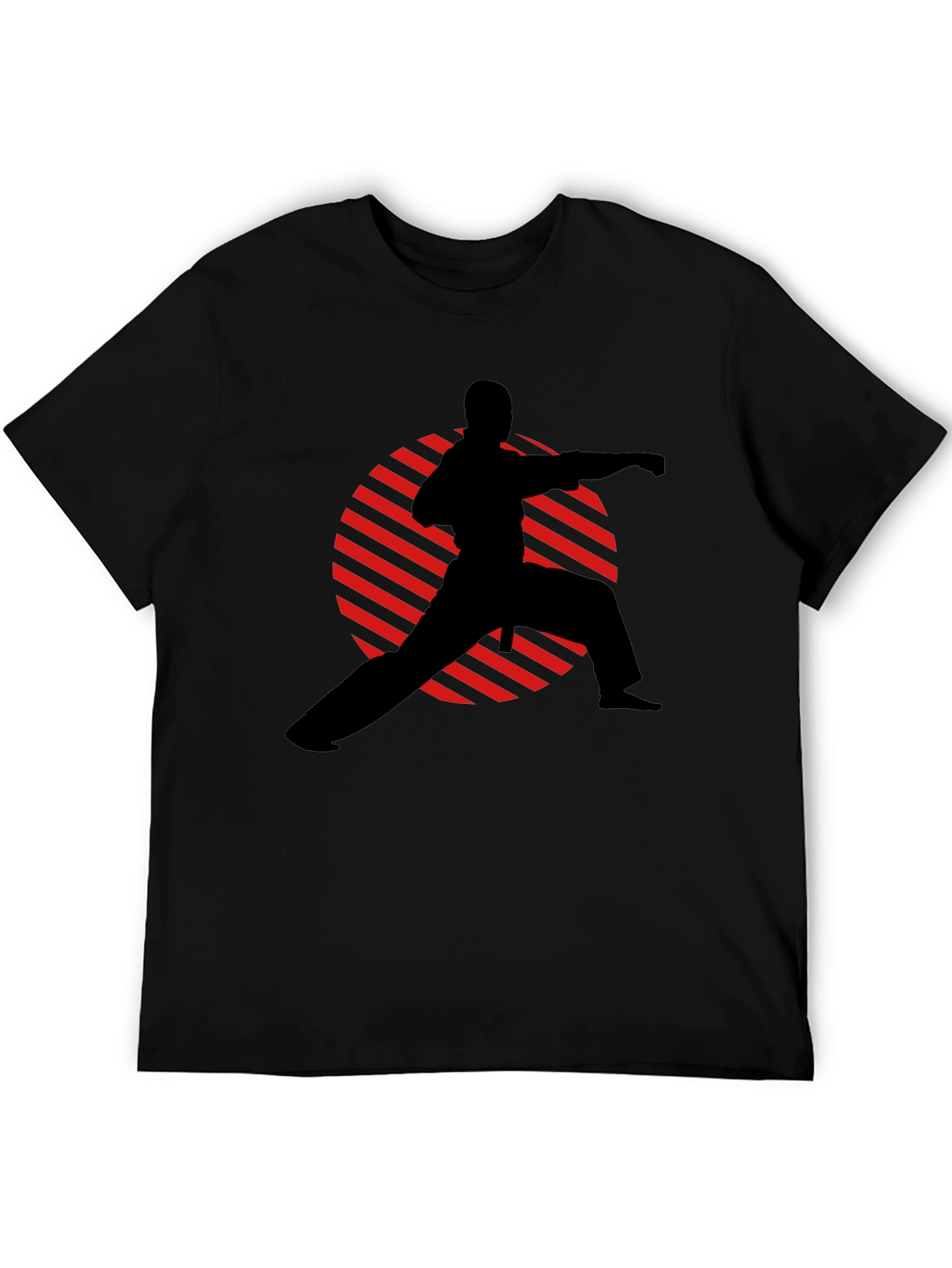 Karate Silhouette Graphic T-Shirt - Black