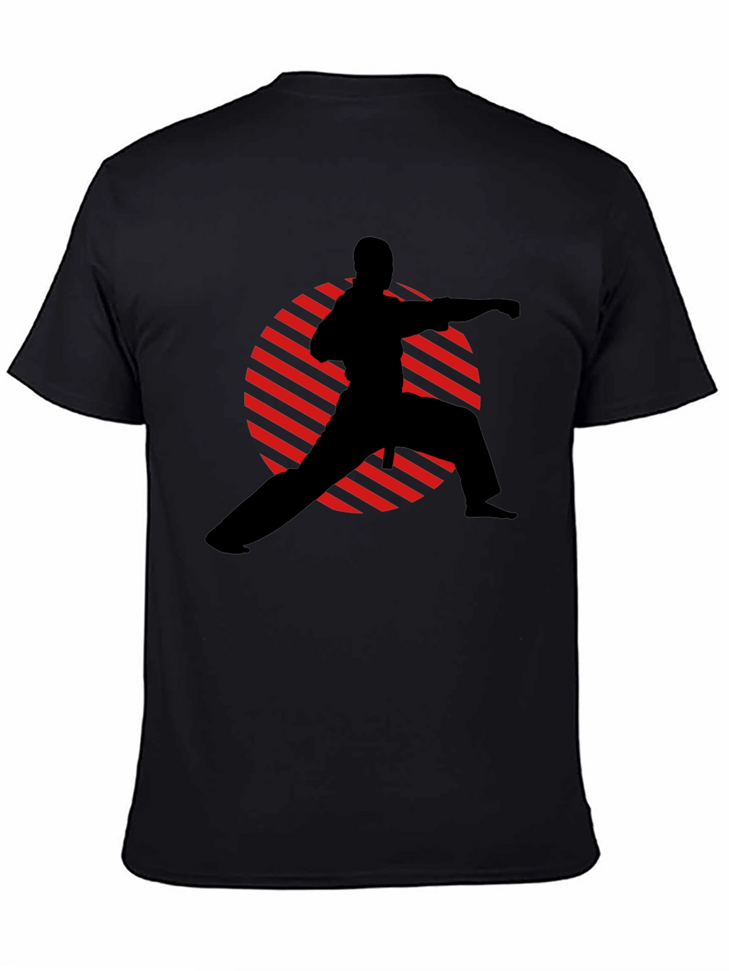 Karate Silhouette Graphic T-Shirt - Black