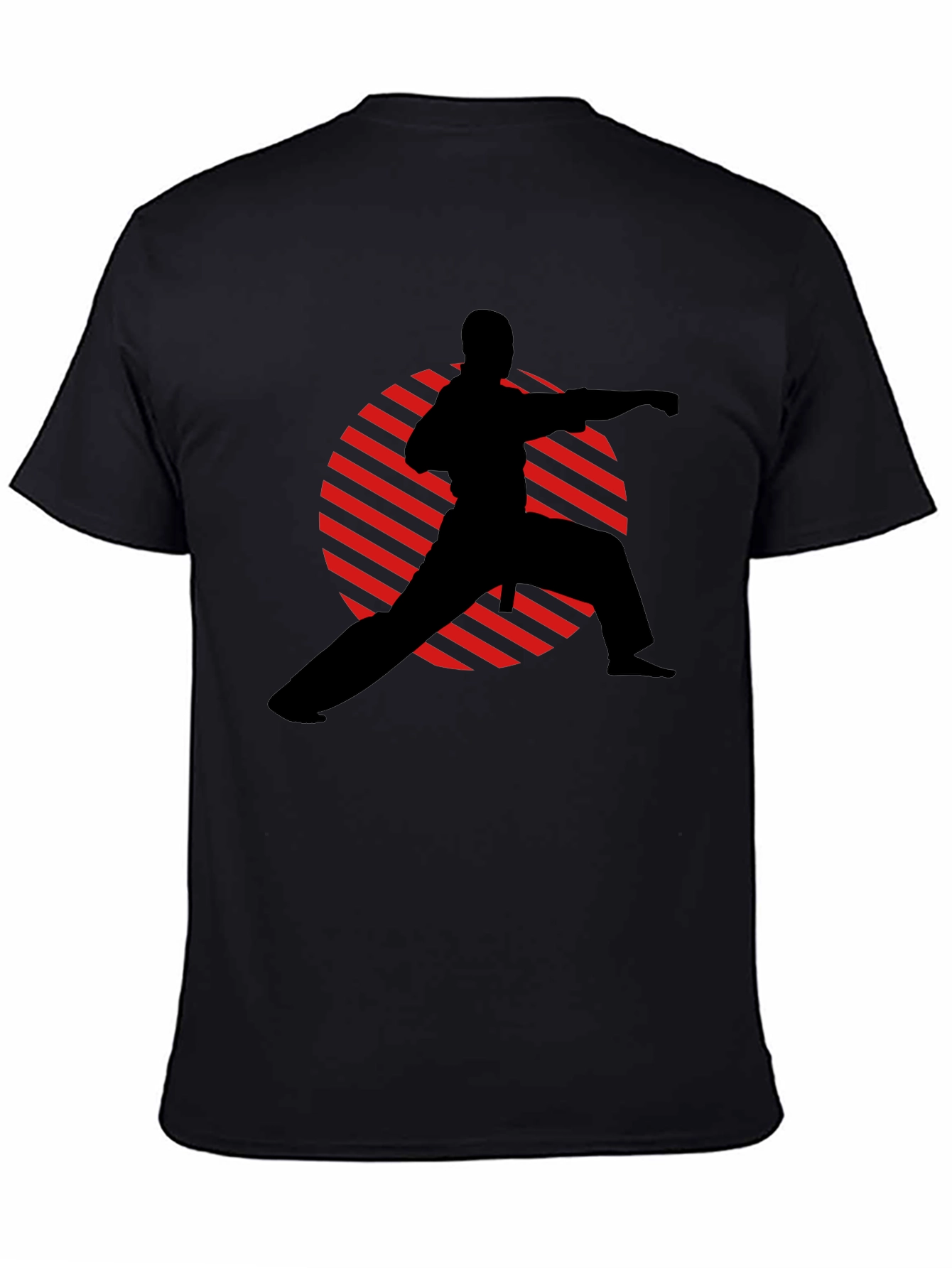 Karate Silhouette Graphic T-Shirt - Black