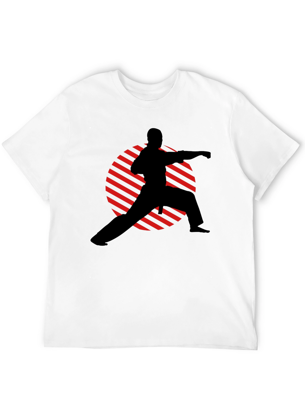 Karate Silhouette Graphic T-Shirt - Black