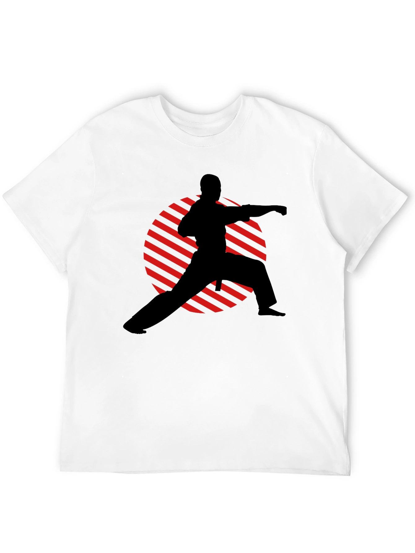 Karate Silhouette Graphic T-Shirt - Black
