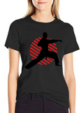 Karate Silhouette Graphic T-Shirt - Black