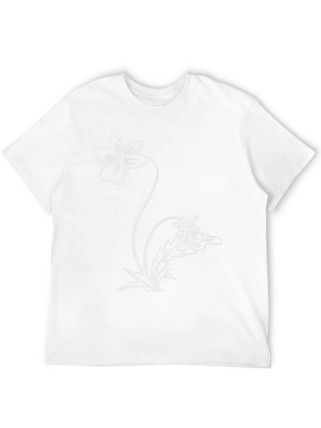 Black T-Shirt with Floral Graphic