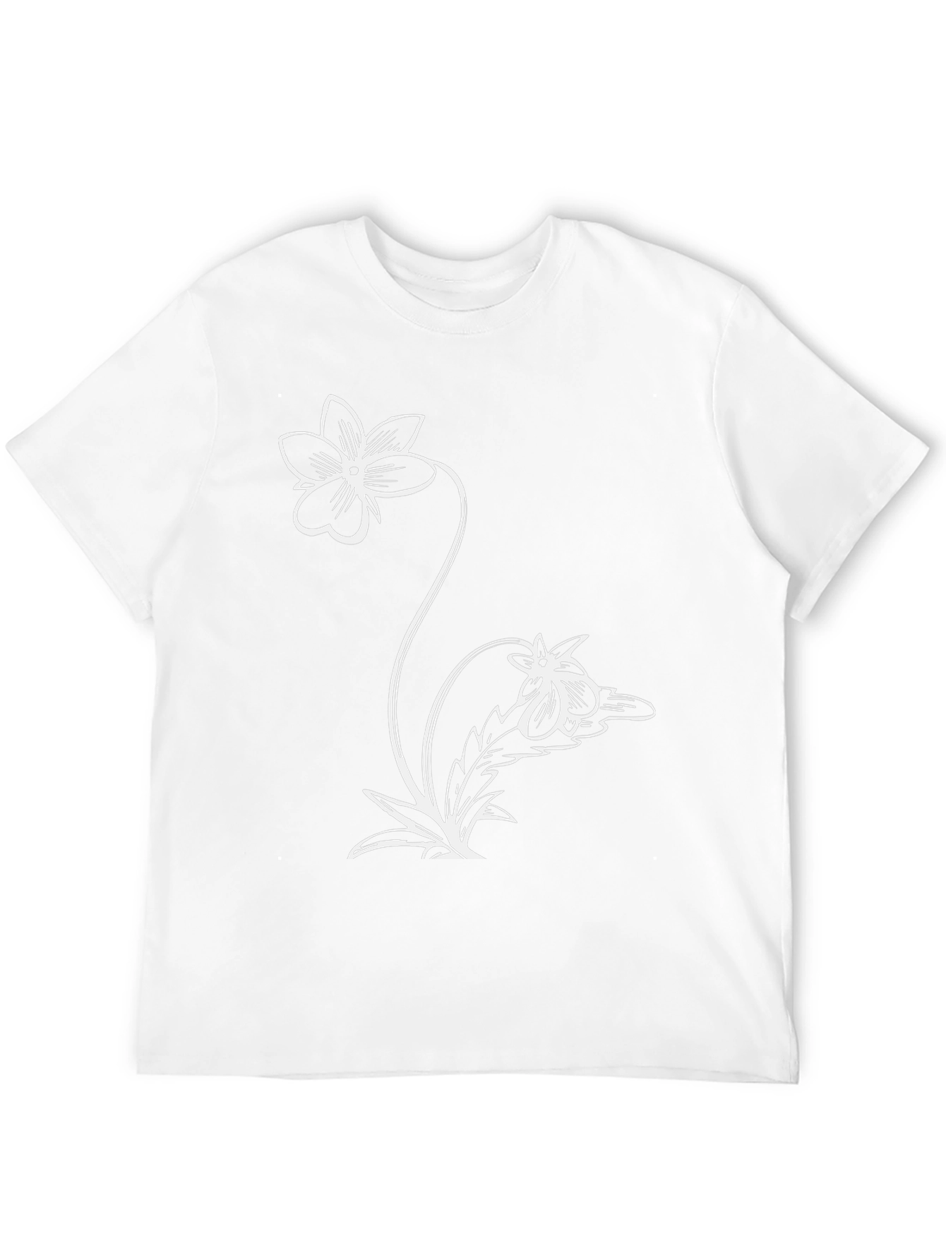 Black T-Shirt with Floral Graphic