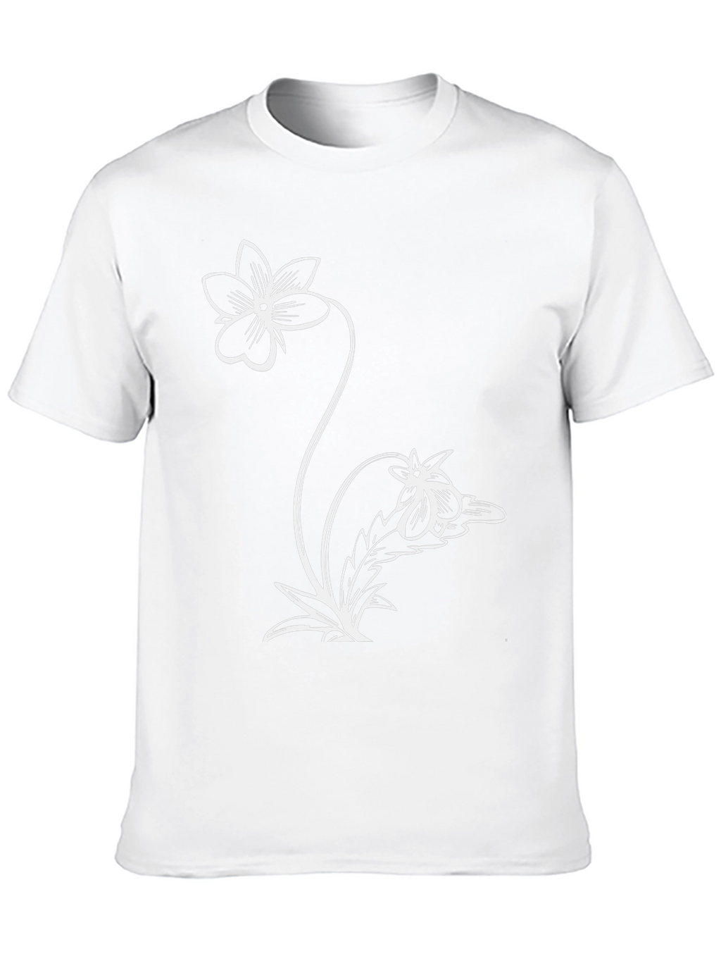Black T-Shirt with Floral Graphic