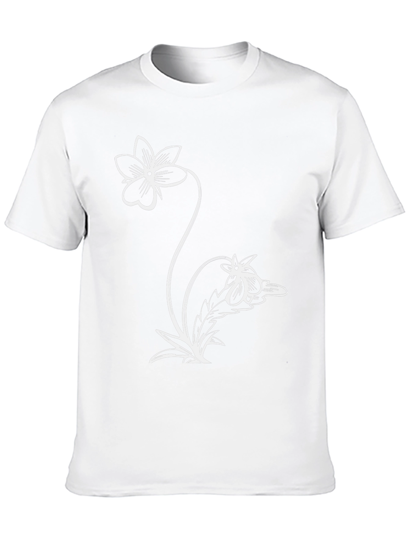 Black T-Shirt with Floral Graphic