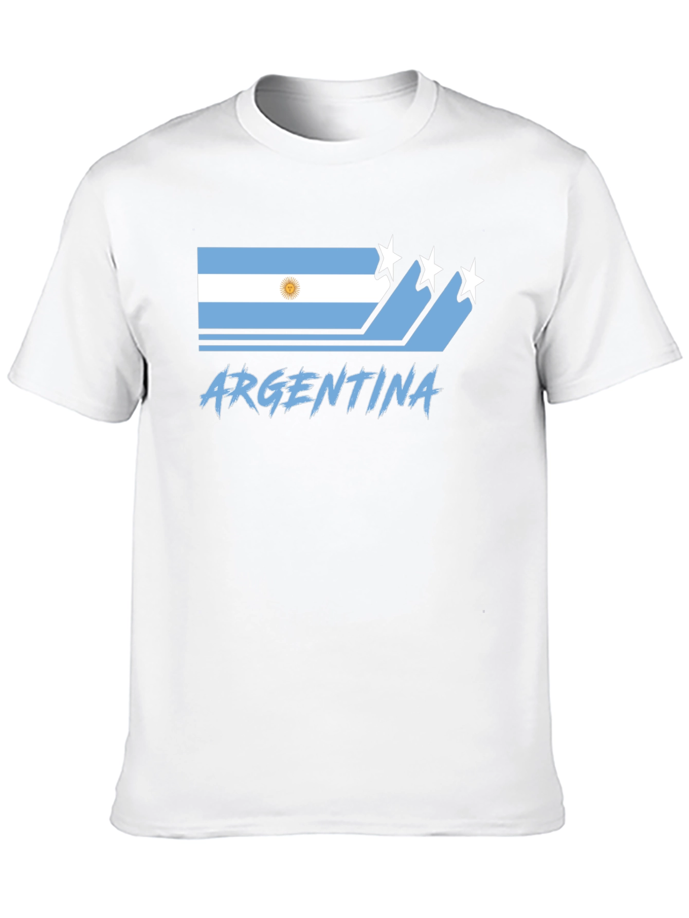 Argentina Flag Graphic Black T-Shirt