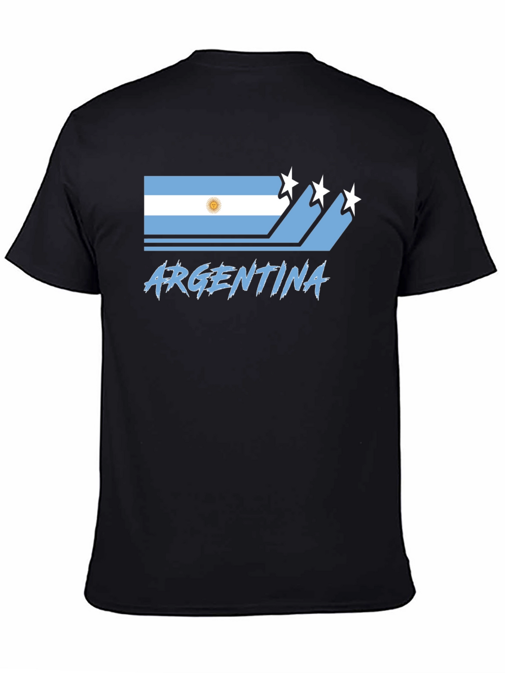 Argentina Flag Graphic Black T-Shirt