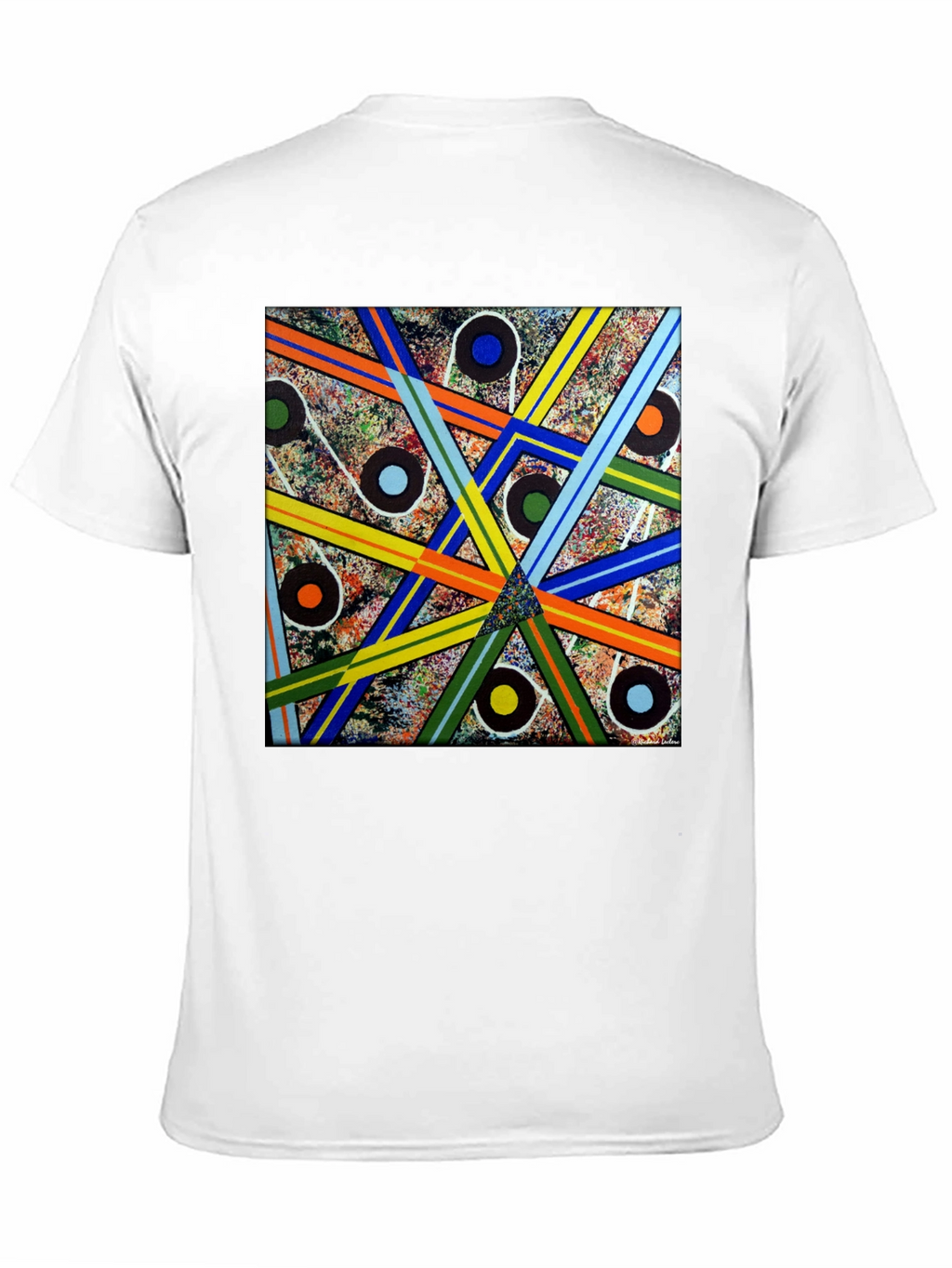 Abstract Geometric Pattern Black T-Shirt