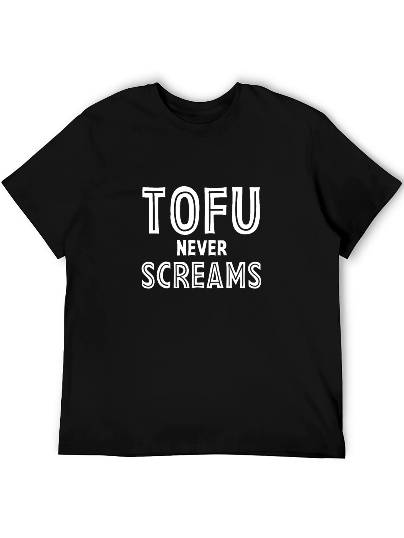 Tofu Never Screams Graphic Tee - Vegan Humor