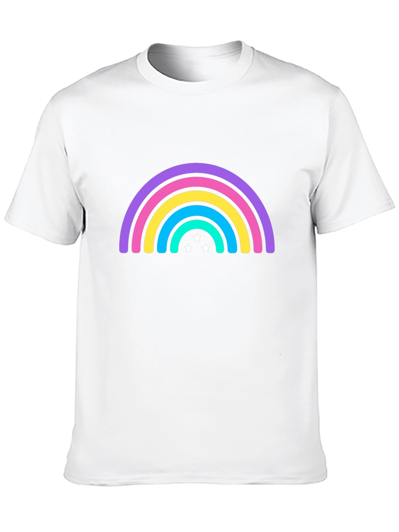 Rainbow Star Graphic Tee - Black Casual T-Shirt