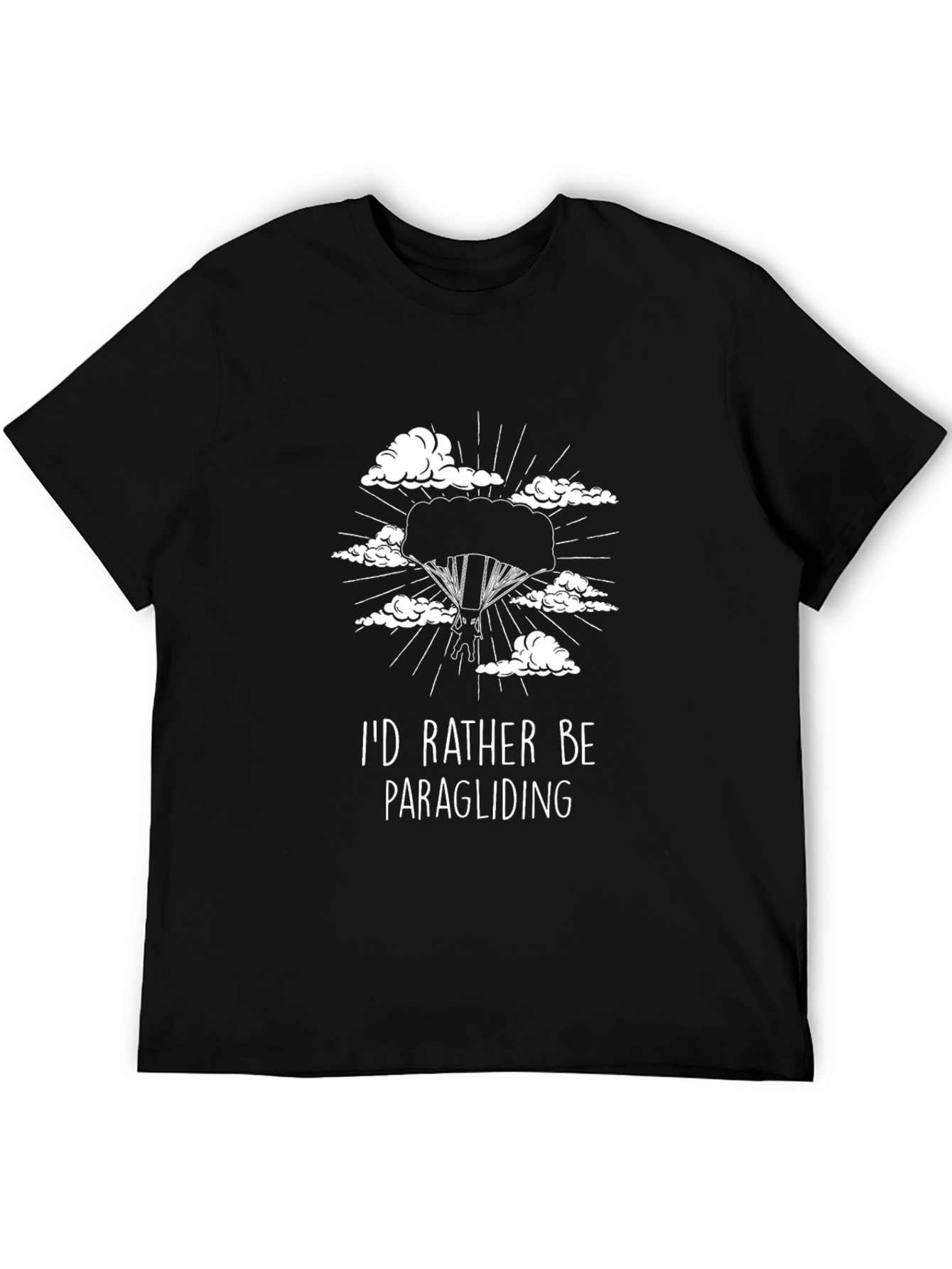 Id Rather Be Paragliding Black T-Shirt