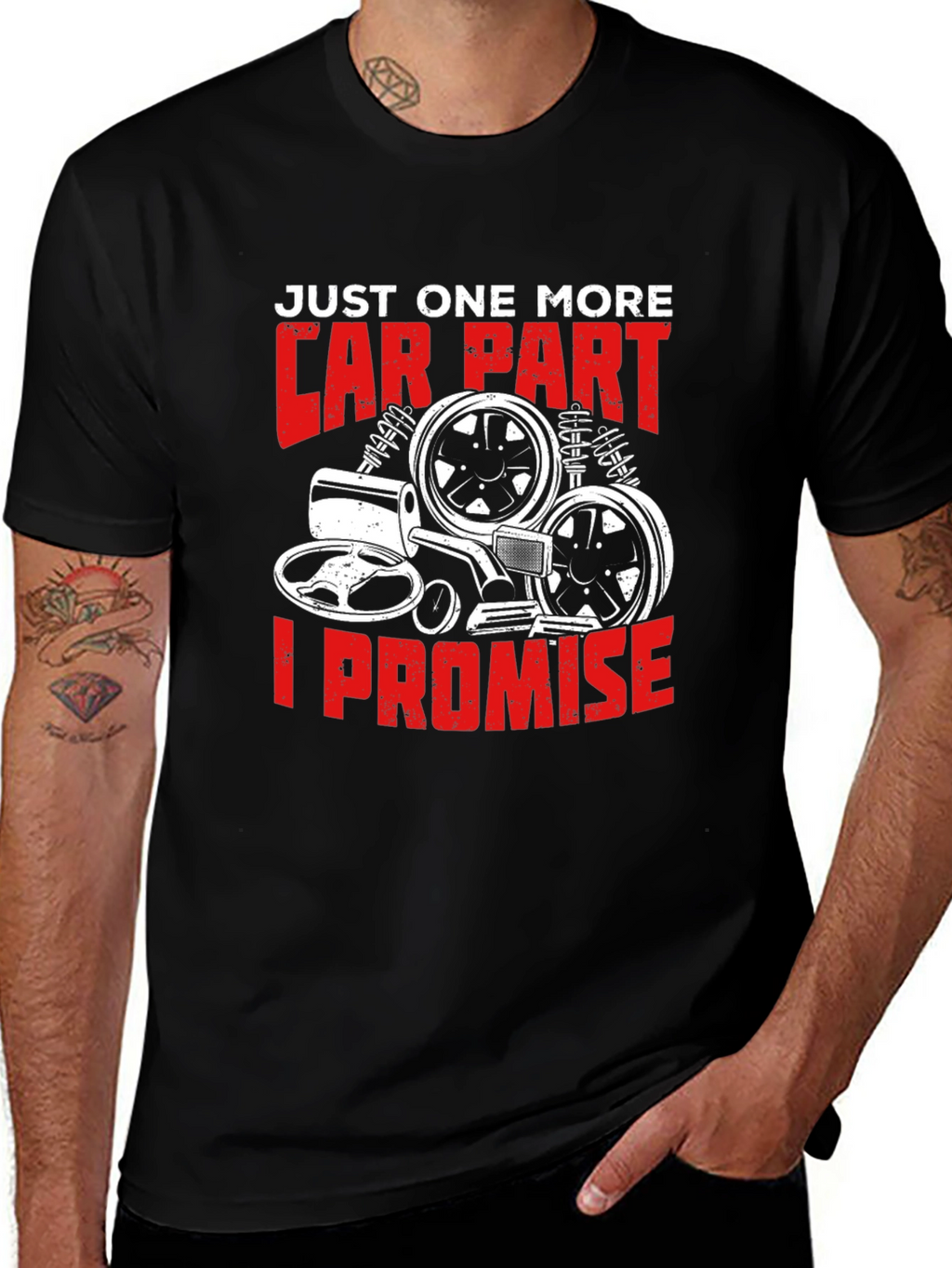 Car Part Promise Graphic Tee - Black