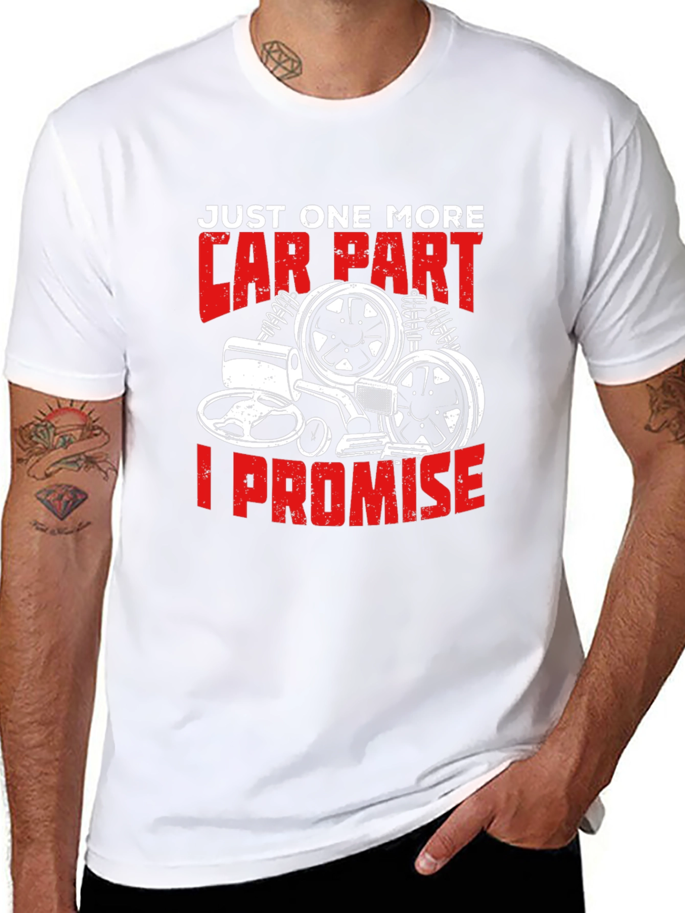 Car Part Promise Graphic Tee - Black