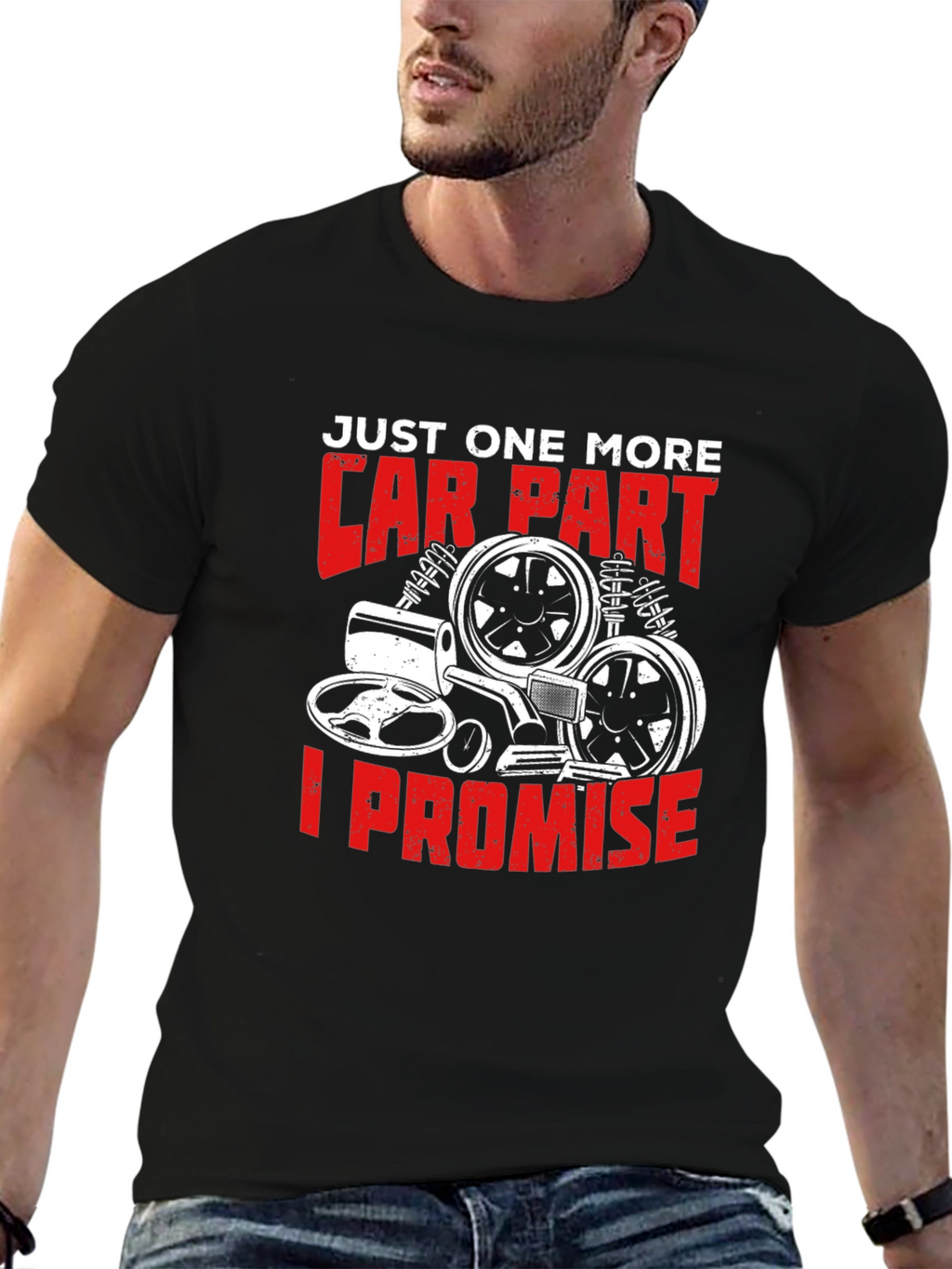 Car Part Promise Graphic Tee - Black