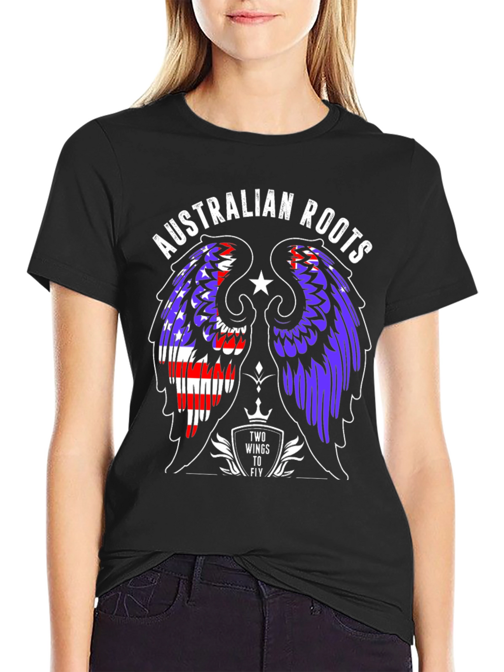 Australian Roots Wings Graphic Tee - Black