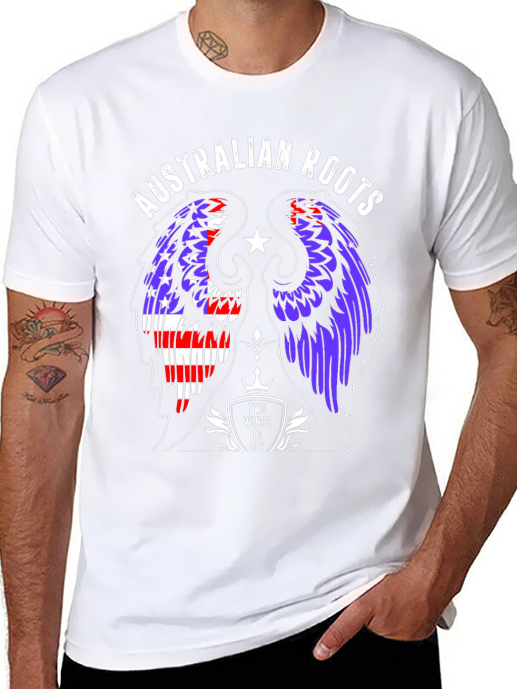Australian Roots Wings Graphic Tee - Black