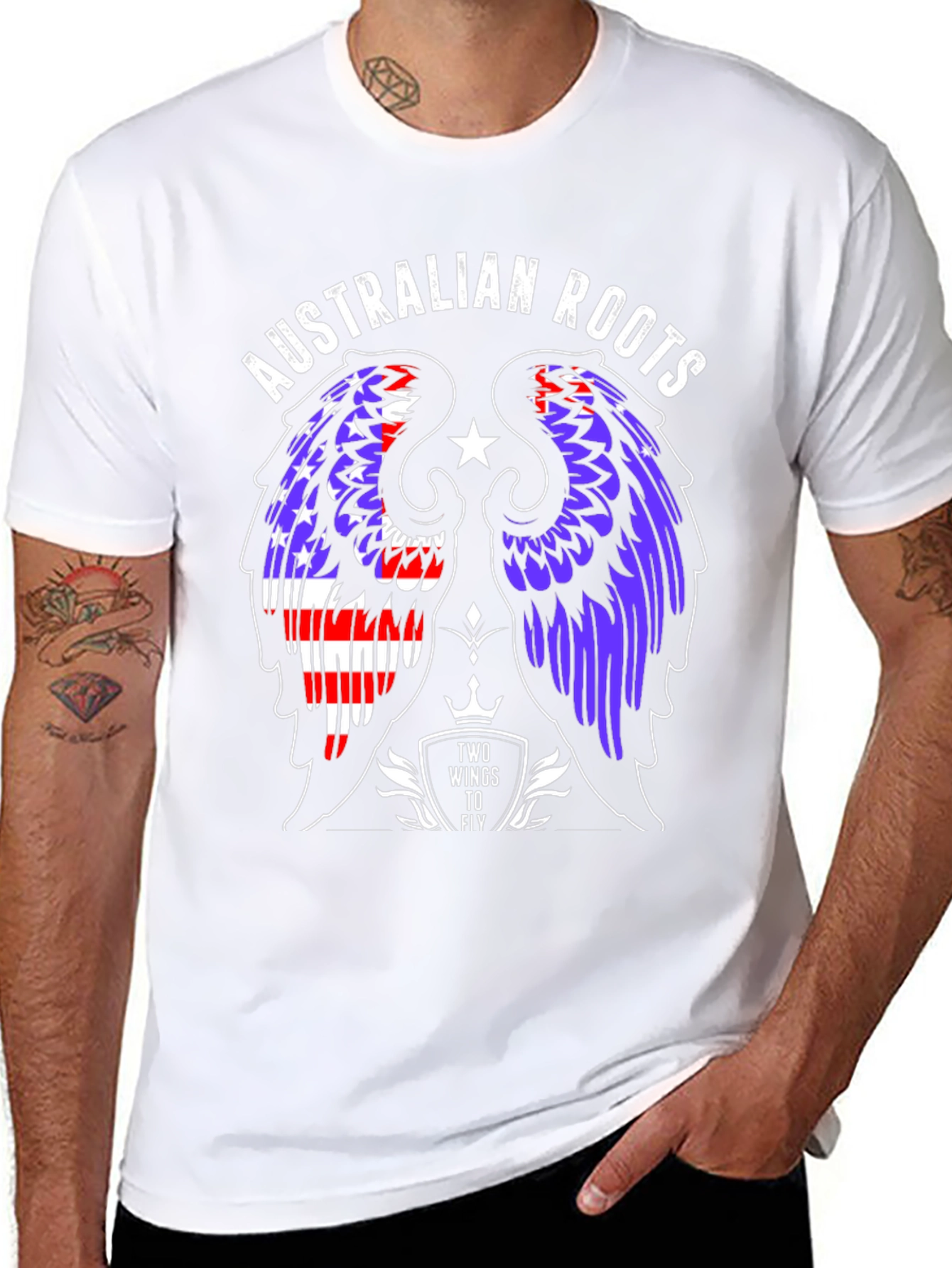 Australian Roots Wings Graphic Tee - Black