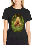 Mushroom Crewneck T-Shirt - Funky Forest Design