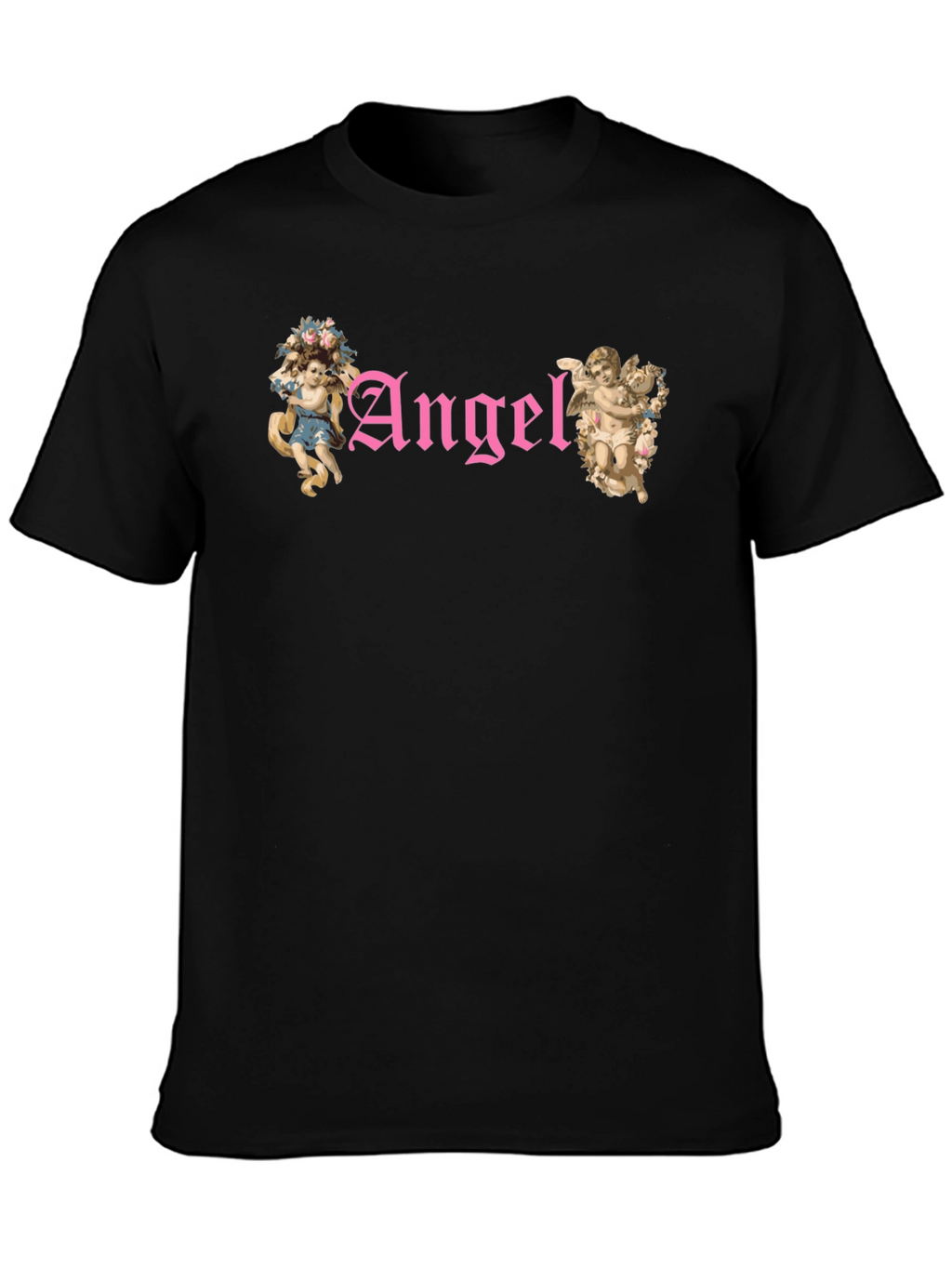 Angel Graphic T-Shirt - Black Cotton Tee