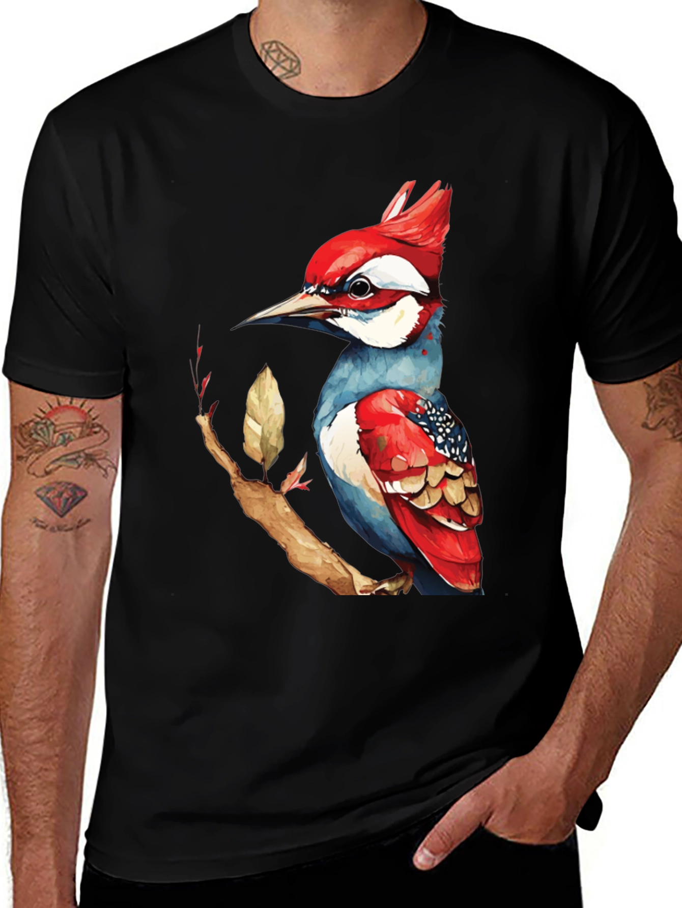 Unique Bird Graphic Tee - Stylish Mens T-Shirt