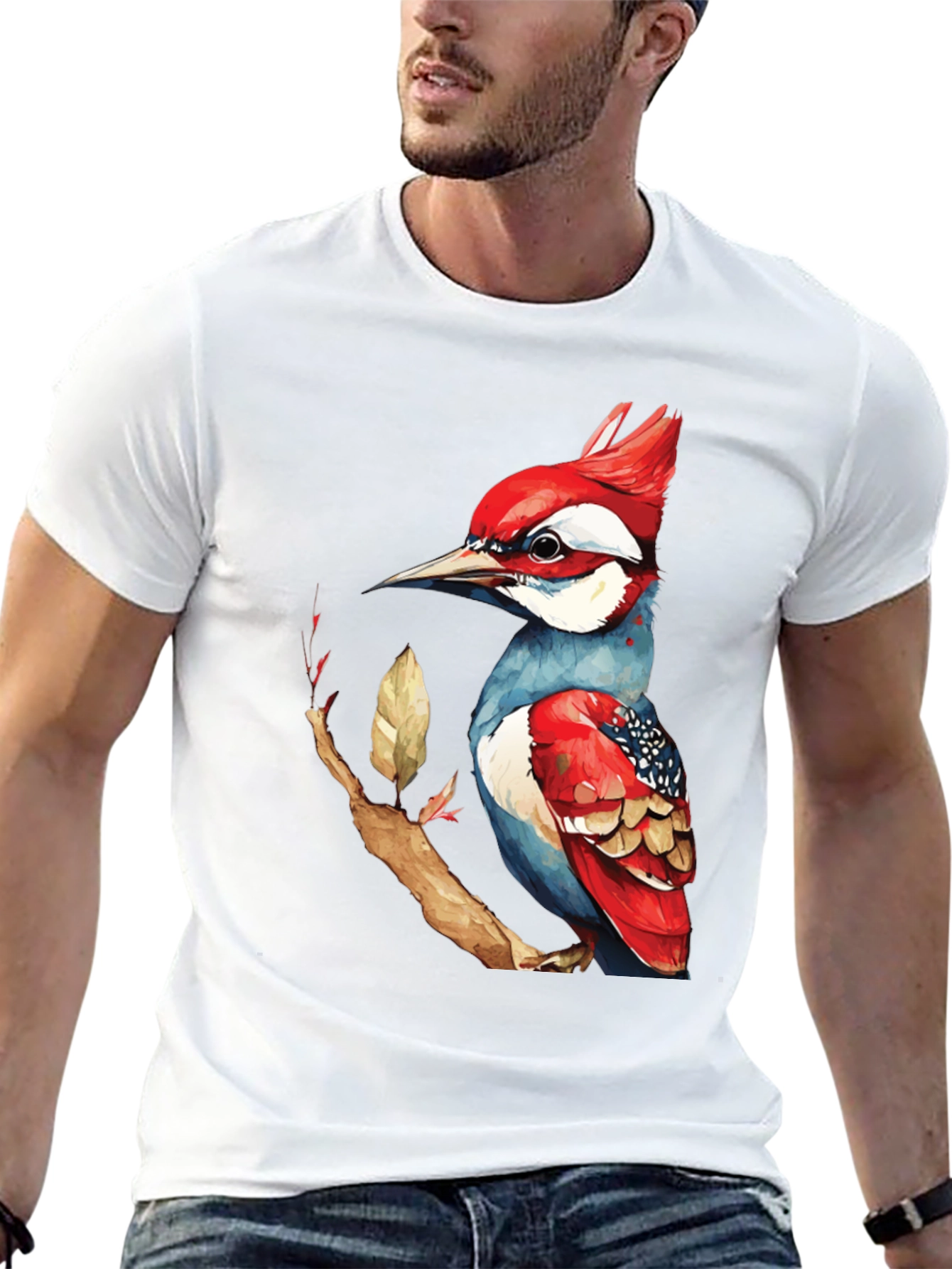 Unique Bird Graphic Tee - Stylish Mens T-Shirt