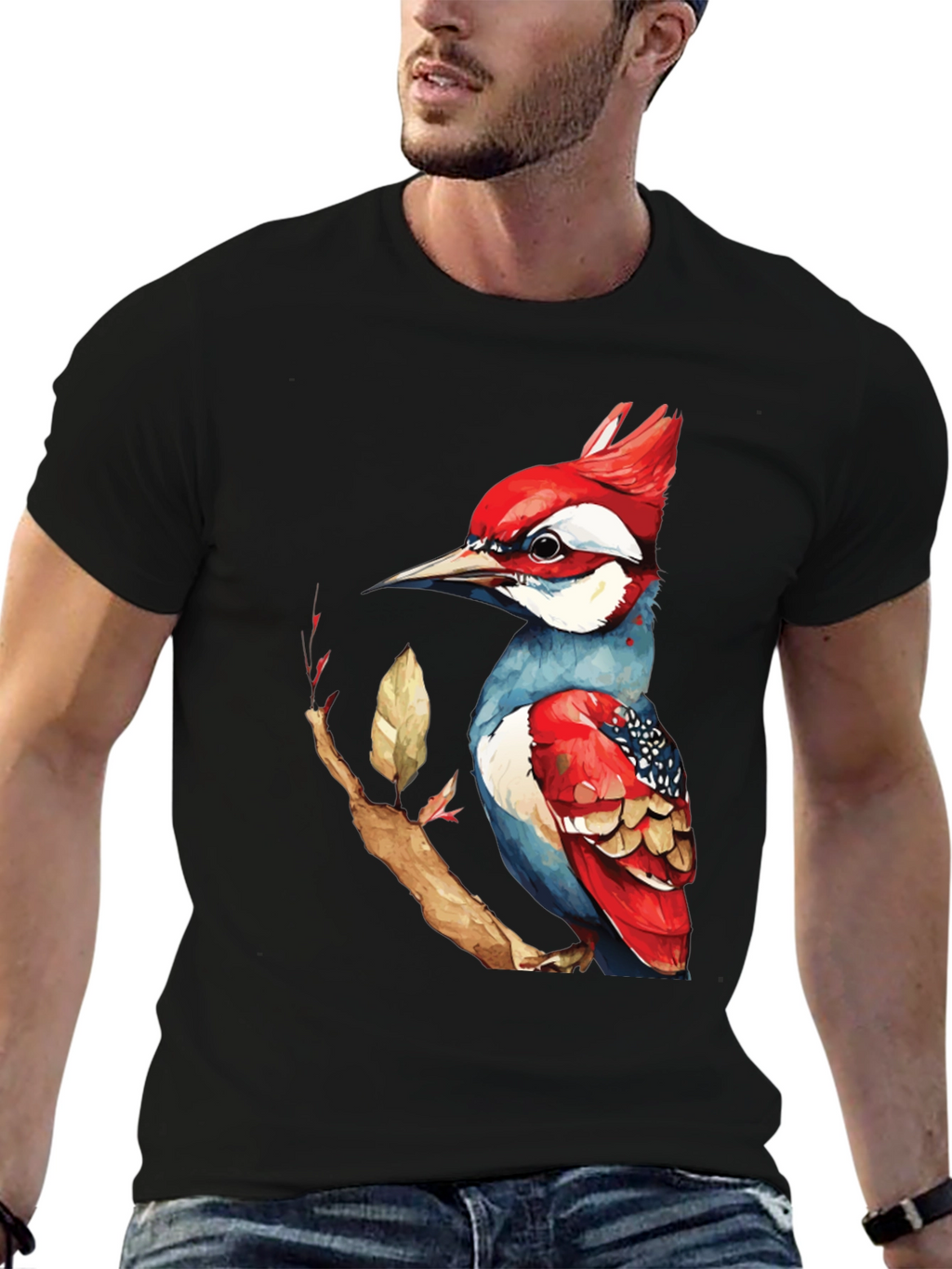 Unique Bird Graphic Tee - Stylish Mens T-Shirt