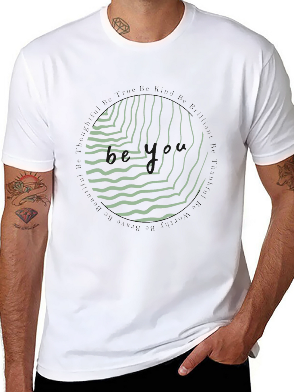 Abstract Graphic Print Mens Black T-Shirt
