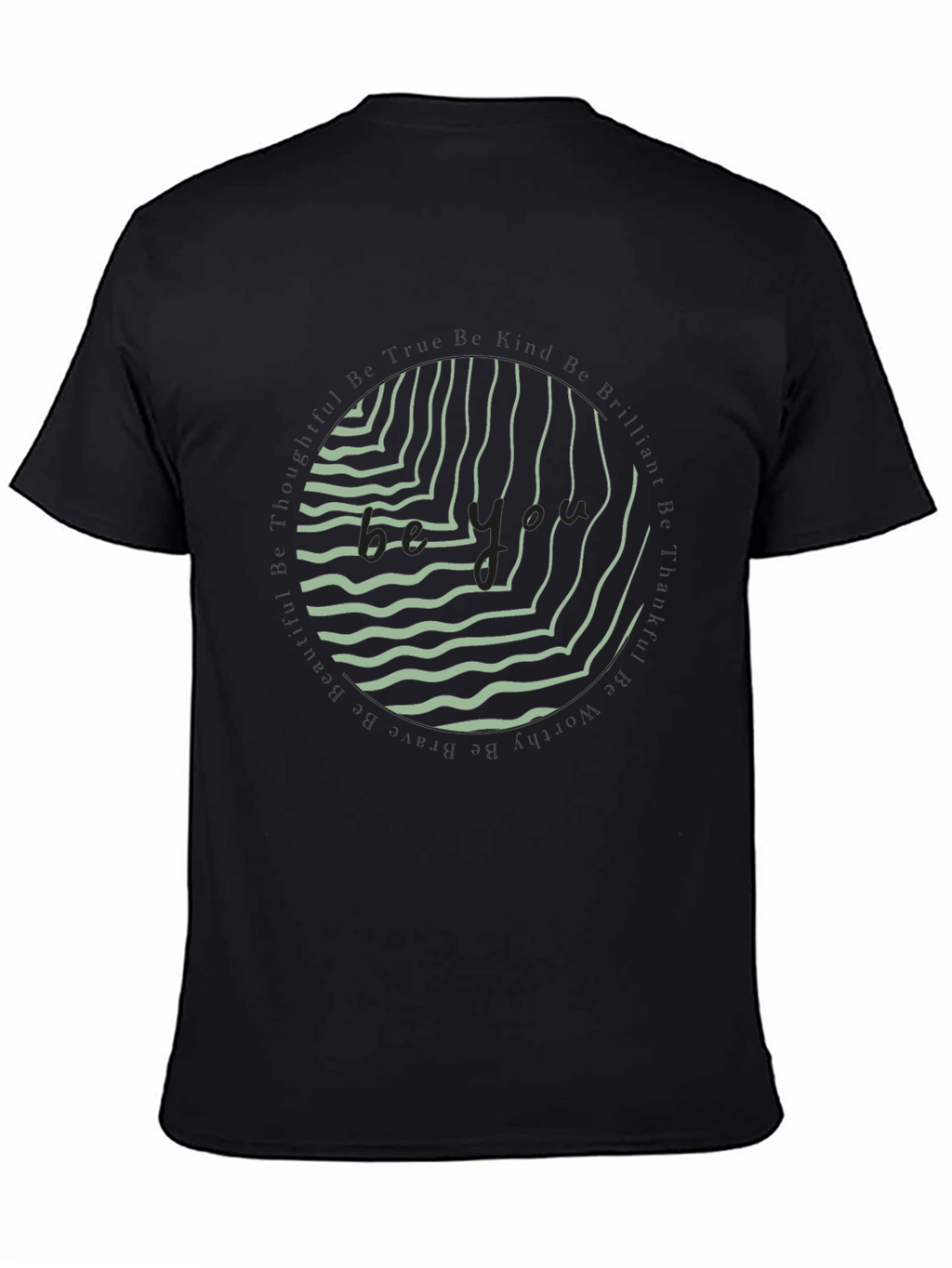 Abstract Graphic Print Mens Black T-Shirt