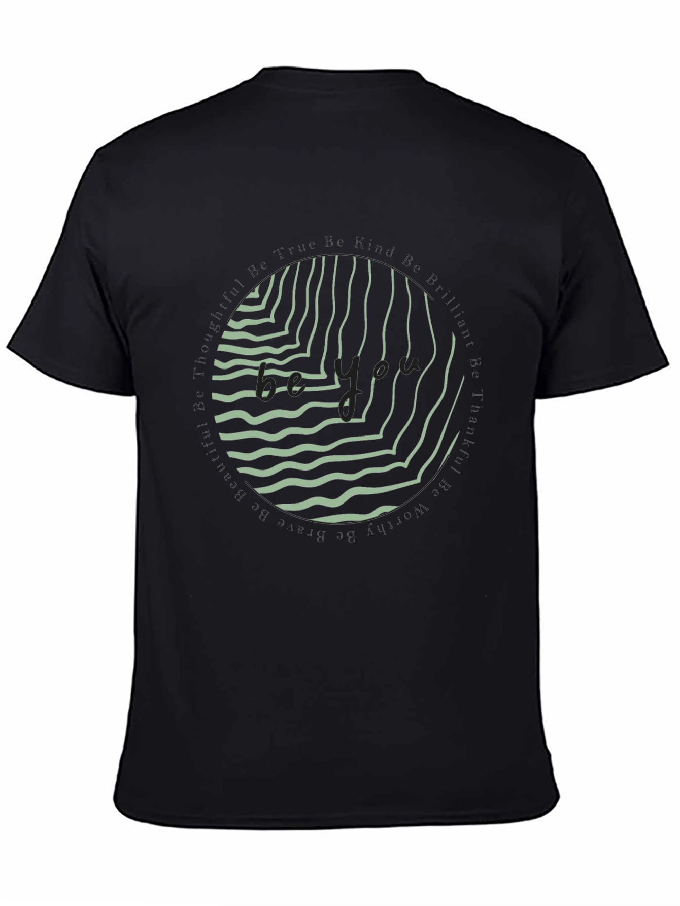 Abstract Graphic Print Mens Black T-Shirt