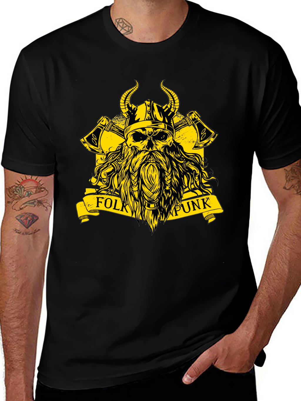 Folk Punk Viking Skull T-Shirt