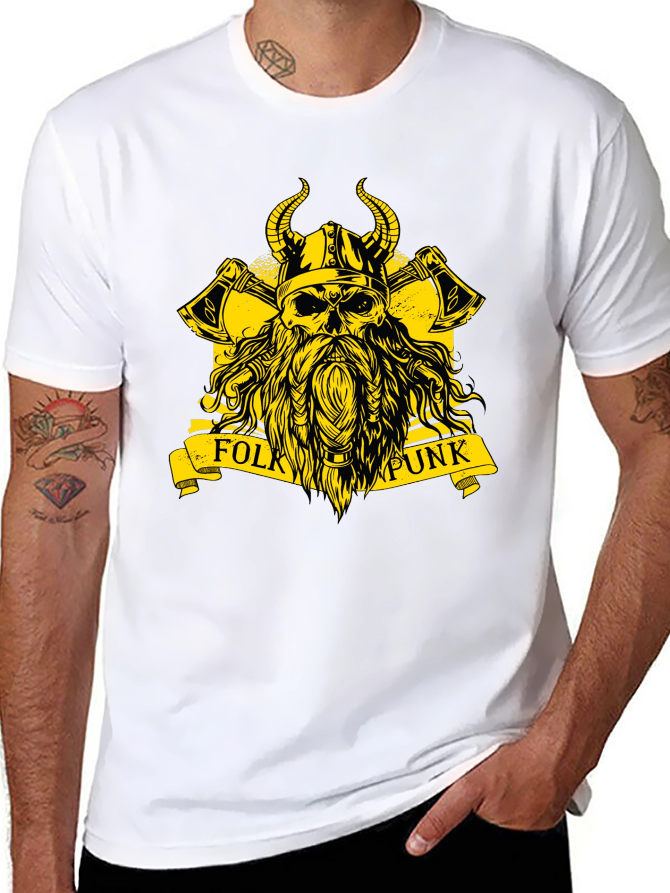 Folk Punk Viking Skull T-Shirt