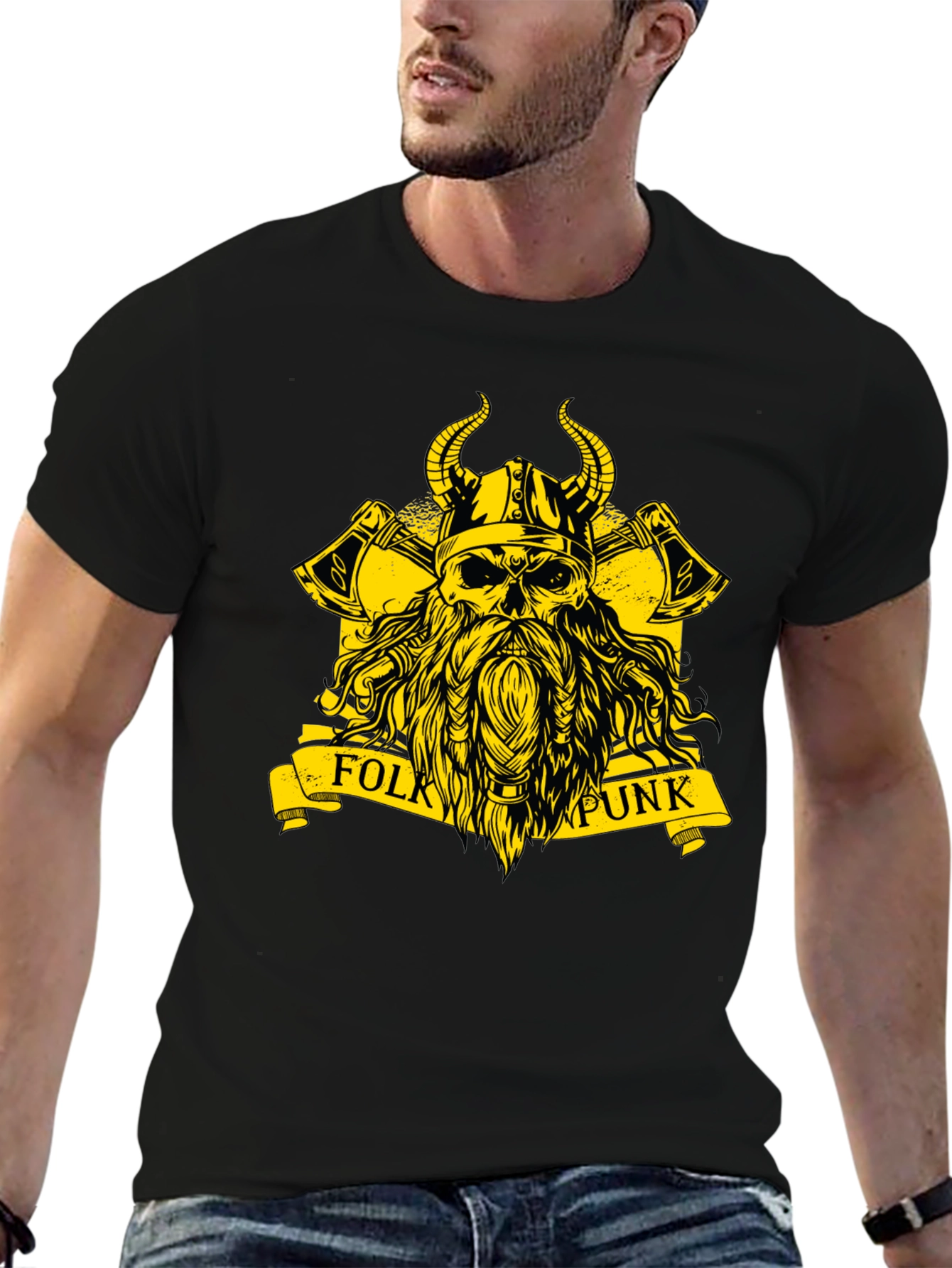 Folk Punk Viking Skull T-Shirt