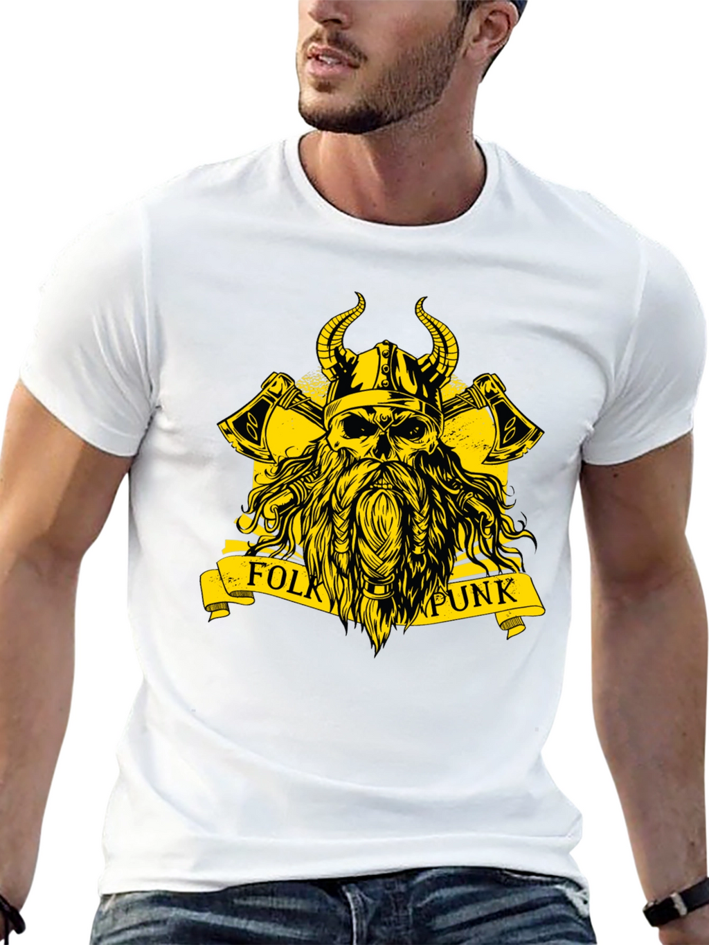 Folk Punk Viking Skull T-Shirt